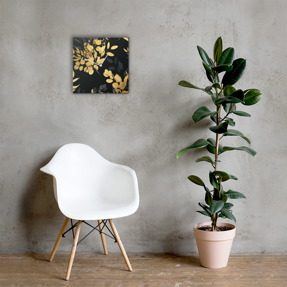 Goldveloce acrylglas wandklok met bladgoud – moderne design klok