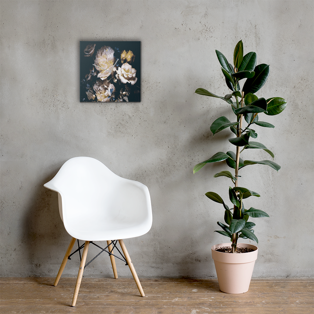 Golden Flower acrylglas wandklok met bladgoud – luxe designklok