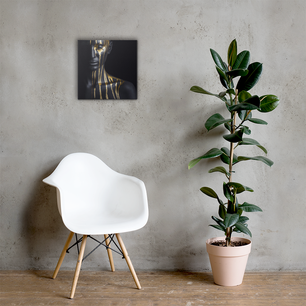 Luxe Acrylglas Kunstwerk met Bladgoud – Liquid Gold Portret | Mystiek & Modern Design