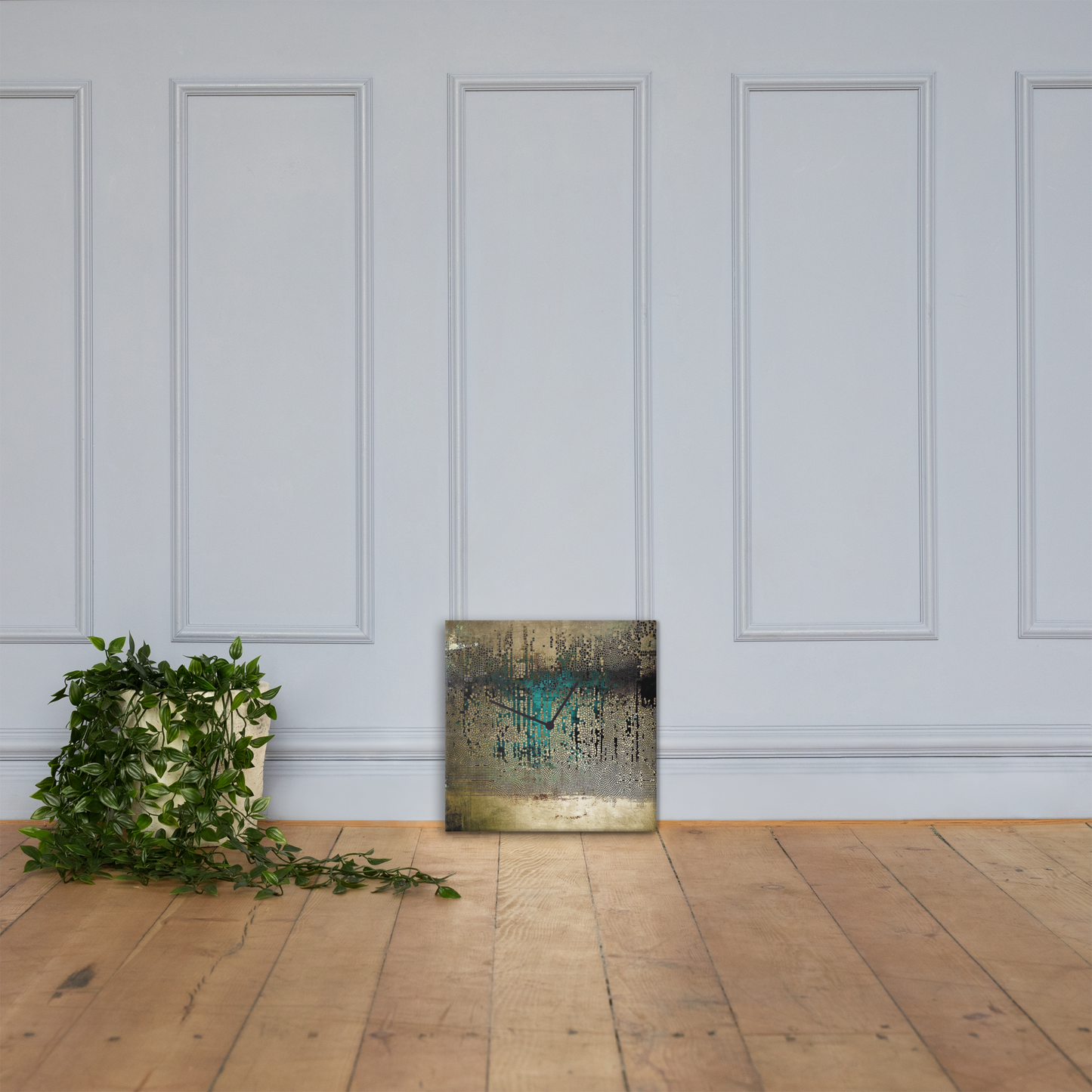 Acrylglas wandklok “Valore Aureo” met bladgoud – luxe designklok