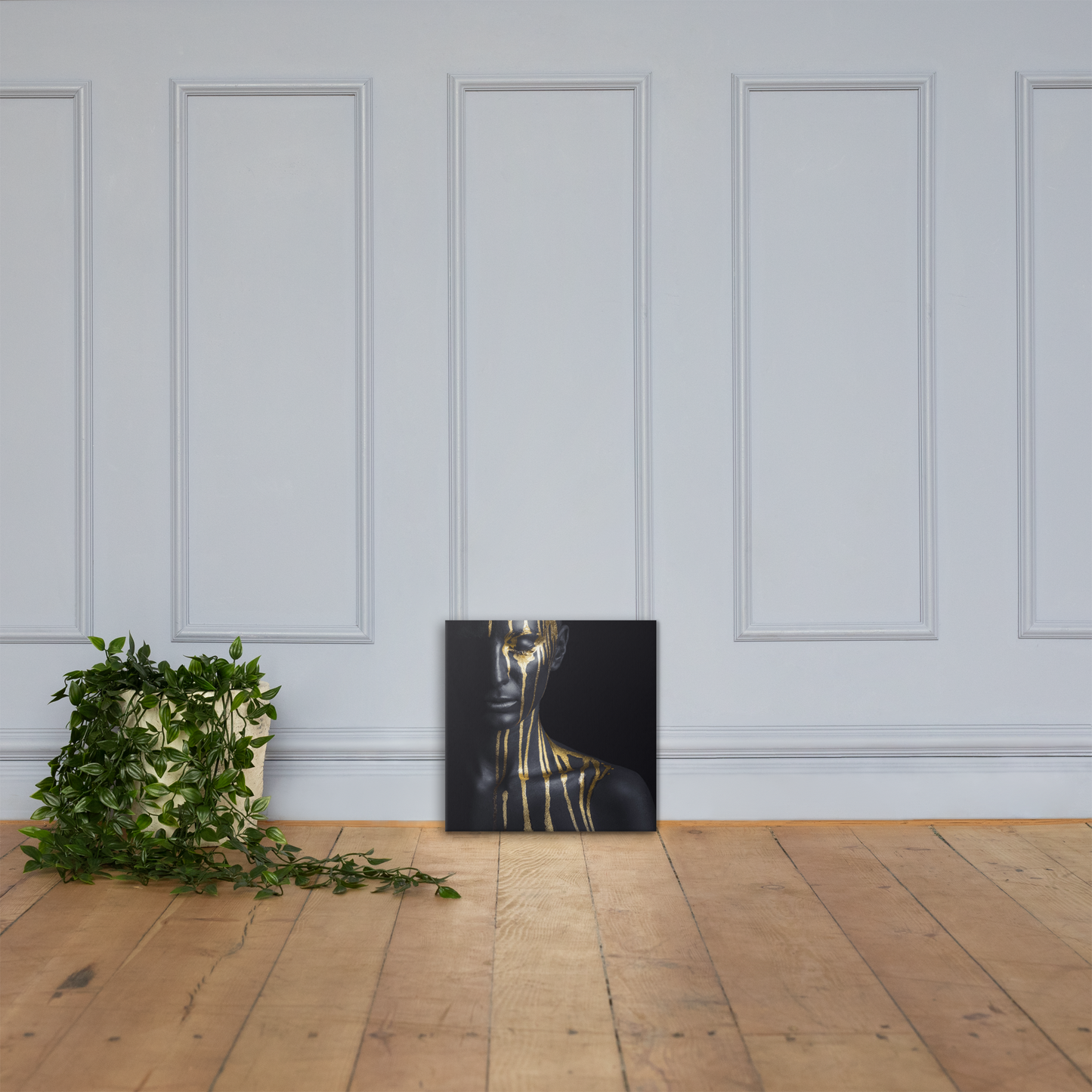 Luxe Acrylglas Kunstwerk met Bladgoud – Liquid Gold Portret | Mystiek & Modern Design