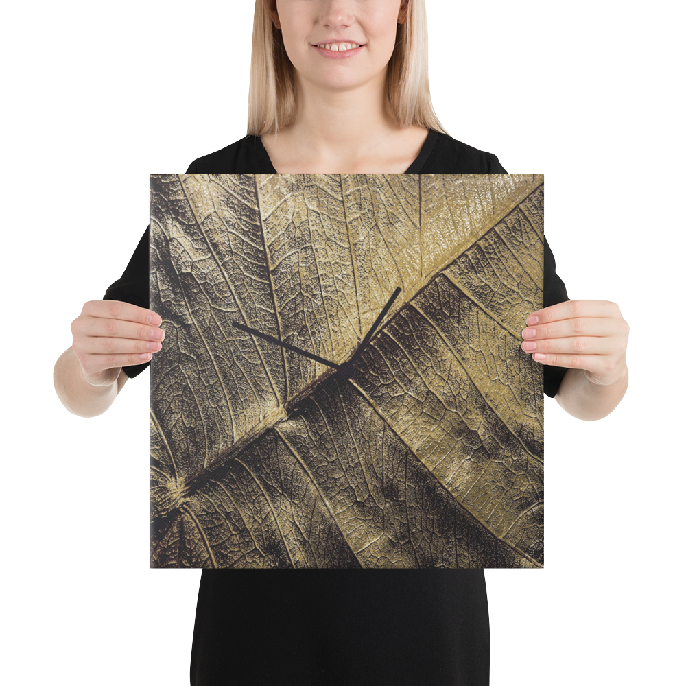 Noctis Aurum acrylglas wandklok met bladgoud – luxe designklok