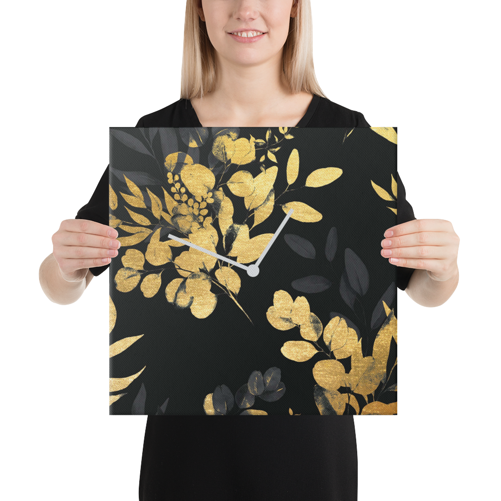 Goldveloce acrylglas wandklok met bladgoud – moderne design klok