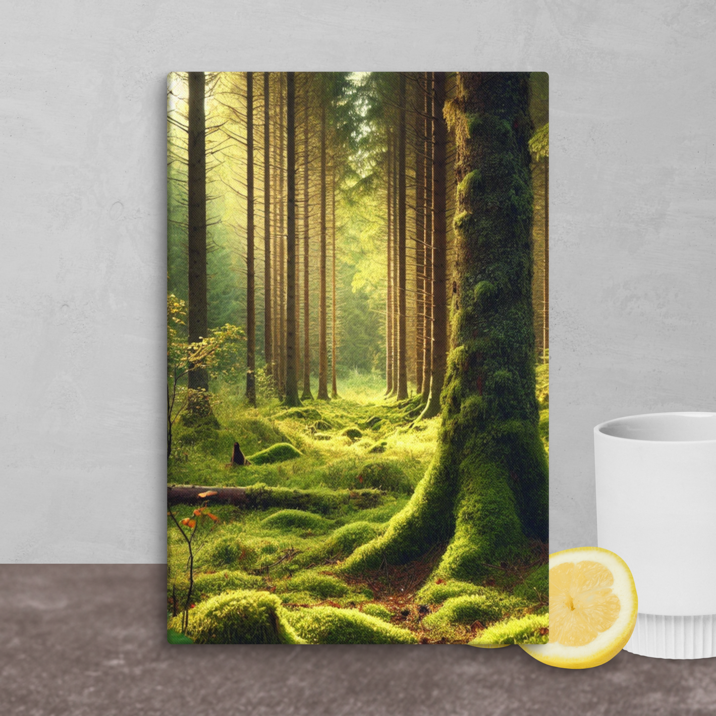 Adembenemende Boslandschap Canvas – Mystiek Groen in de Natuur