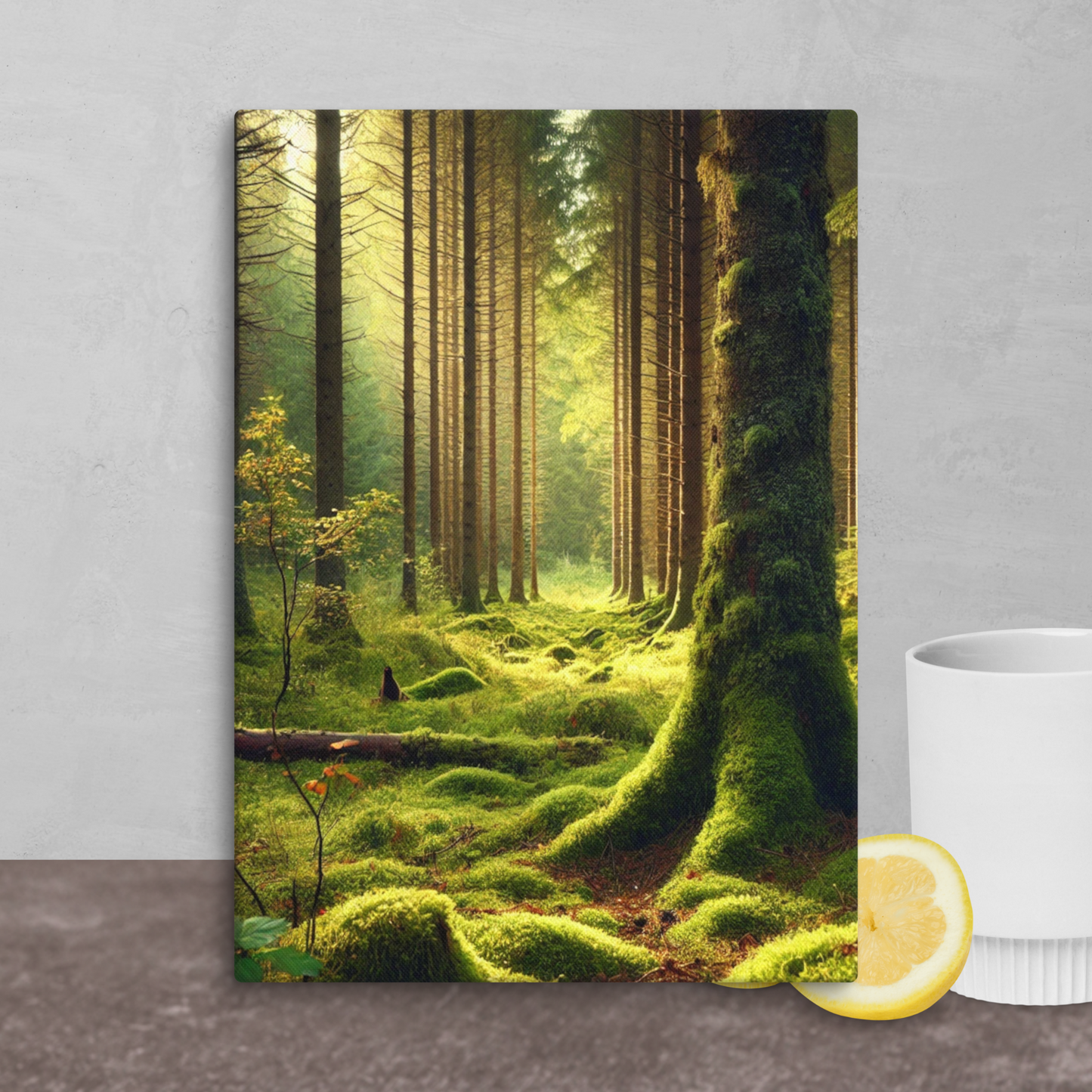 Adembenemende Boslandschap Canvas – Mystiek Groen in de Natuur