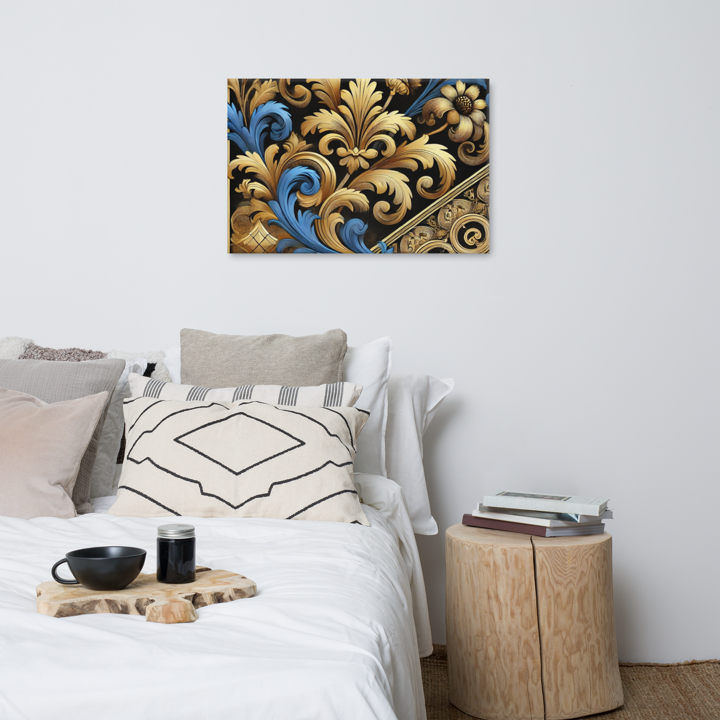 Barok Stijl Canvas Print - Luxe Wanddecoratie met Weelderige Ornamenten