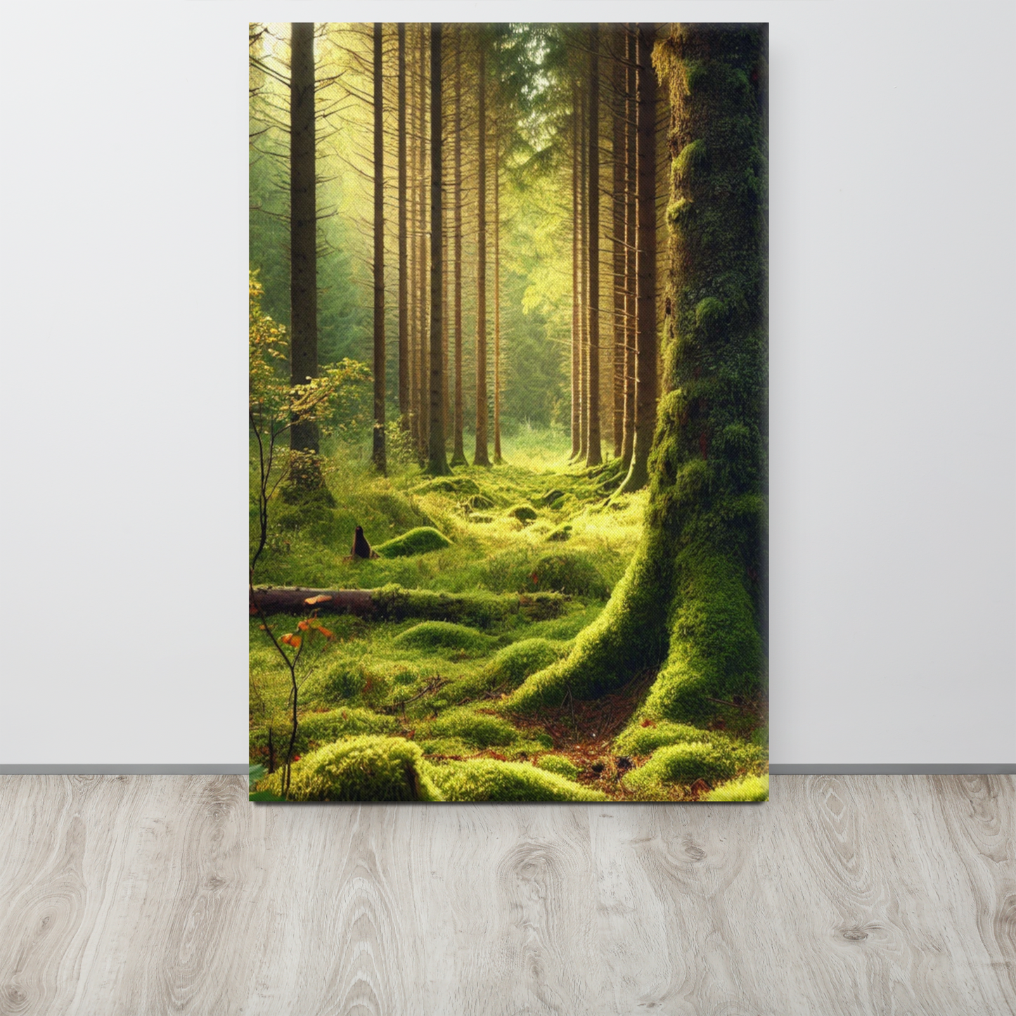 Adembenemende Boslandschap Canvas – Mystiek Groen in de Natuur
