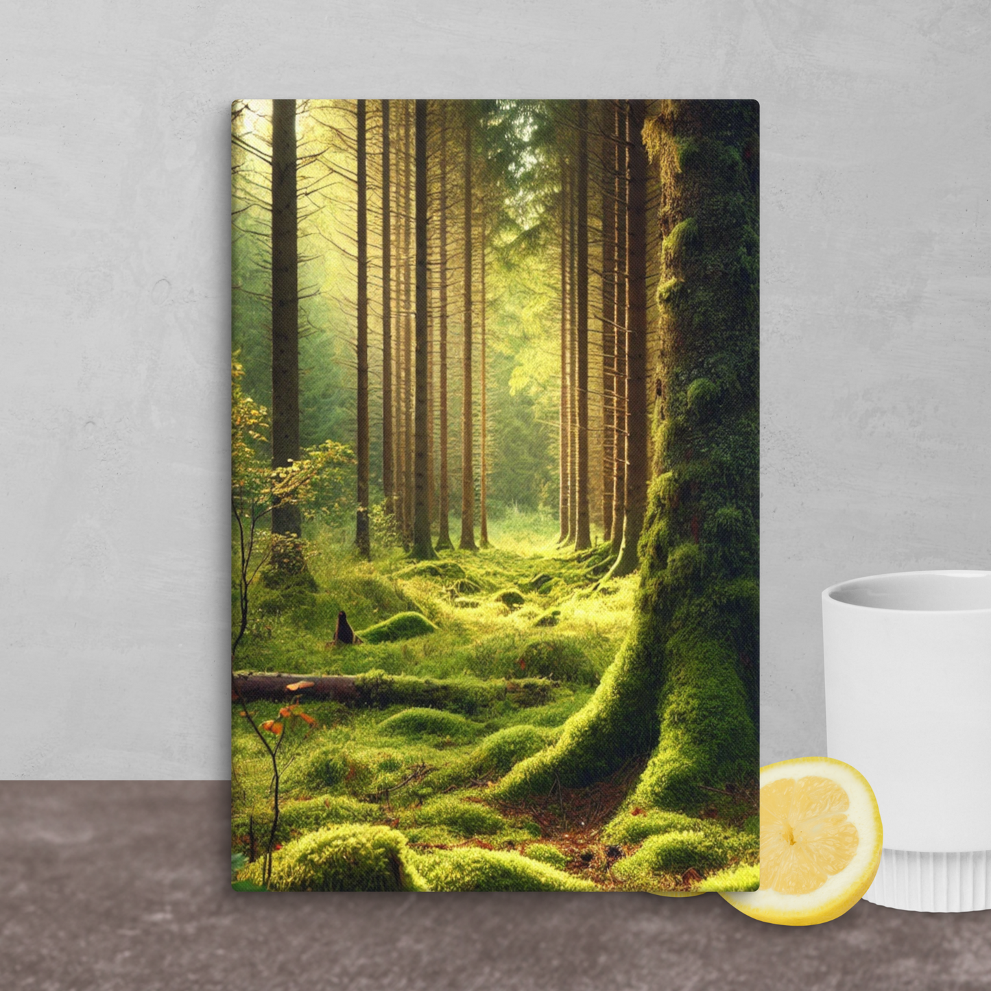 Adembenemende Boslandschap Canvas – Mystiek Groen in de Natuur