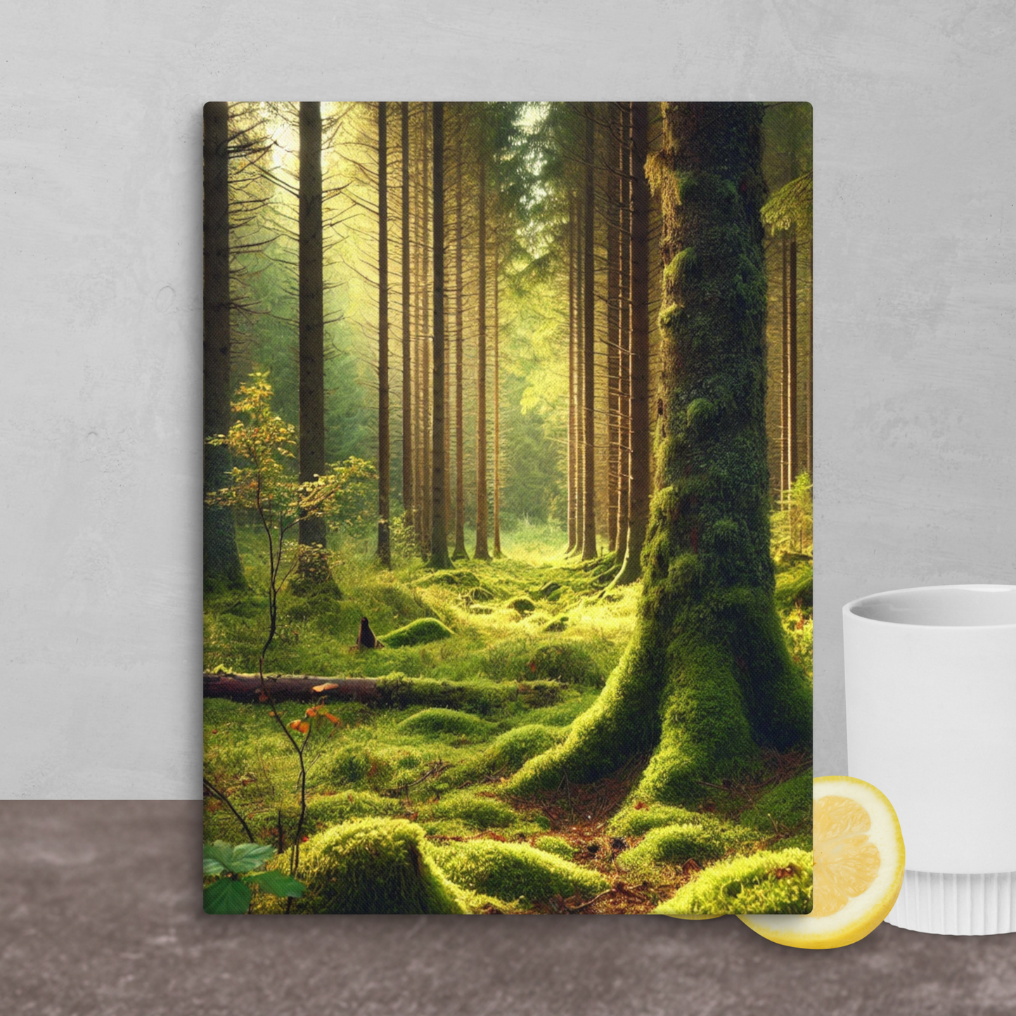 Adembenemende Boslandschap Canvas – Mystiek Groen in de Natuur