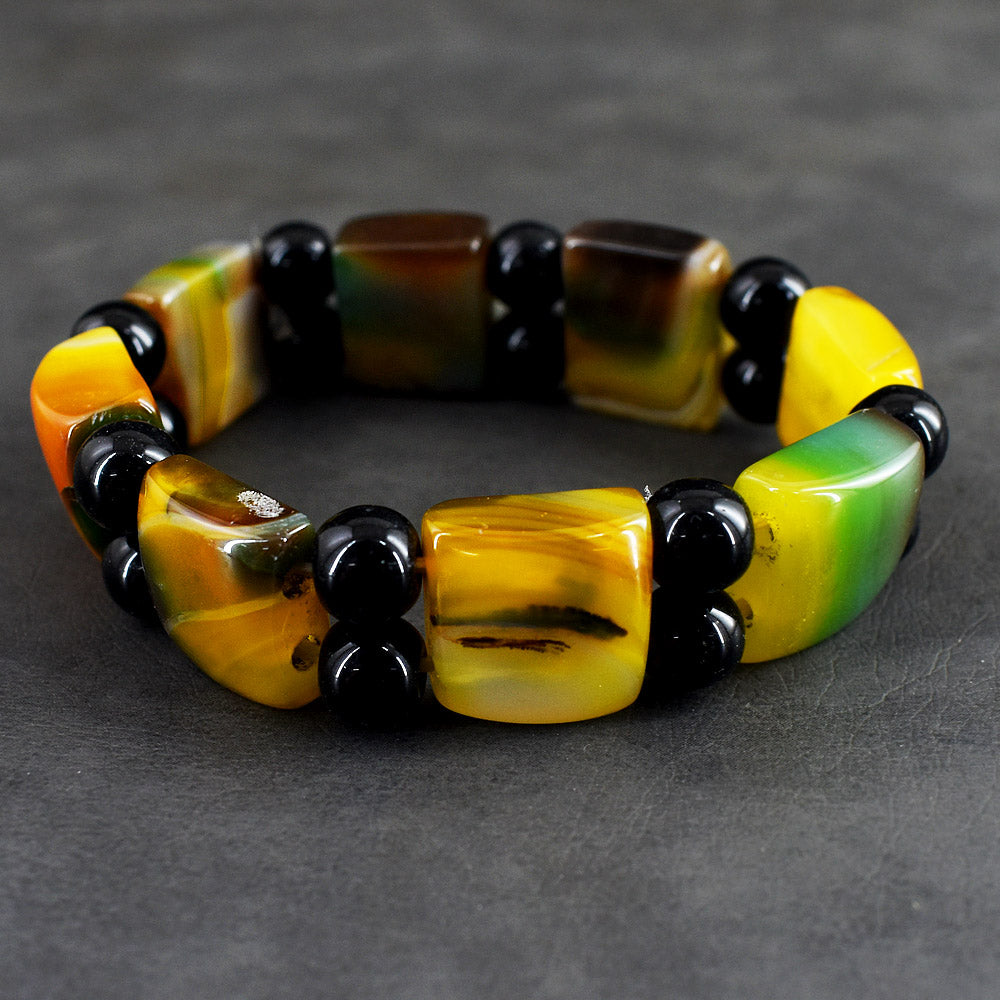 Echte Onyx & Spinel Stretch Armband 217,00 CT