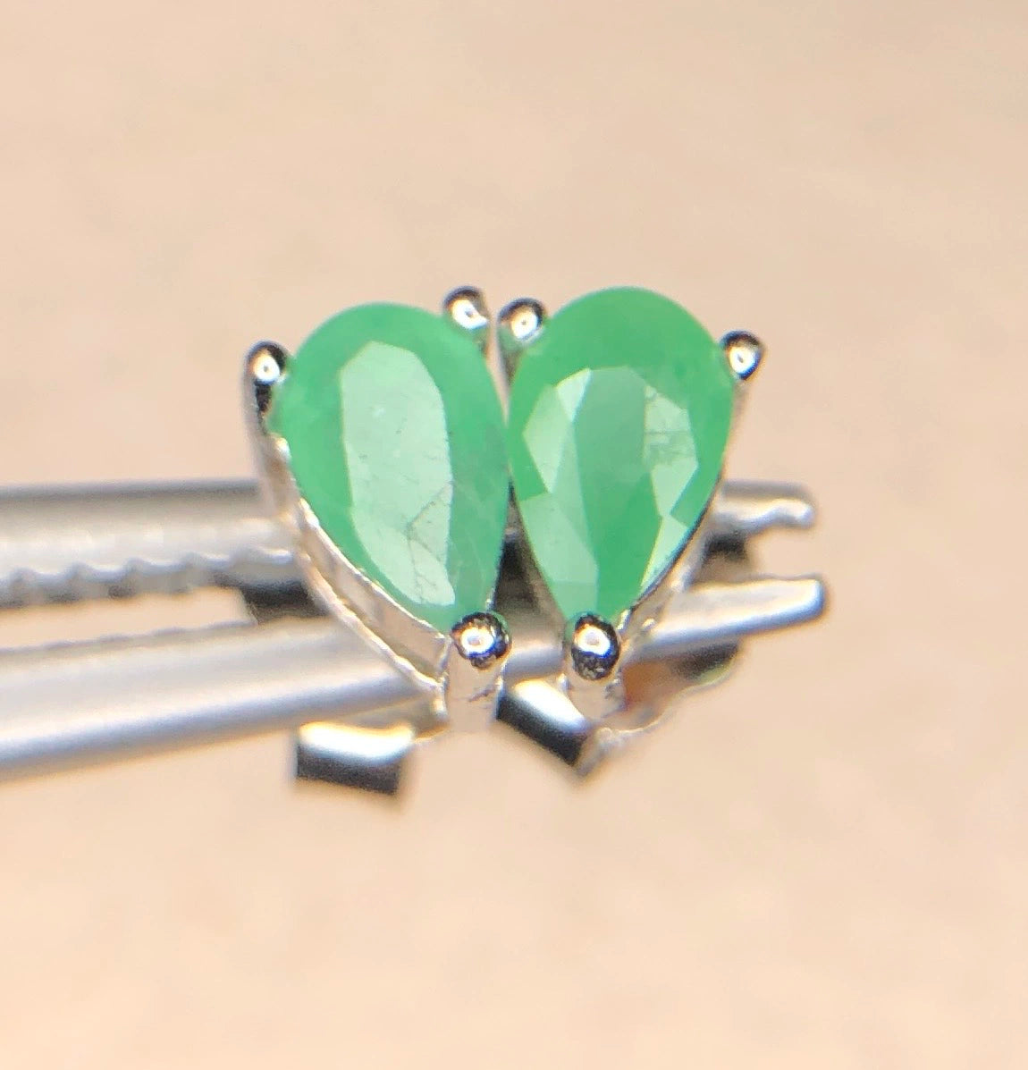 Natuurlijke Smaragd Oorstekers 3,65 ct – 925 Sterling Zilver Rhodium Plated