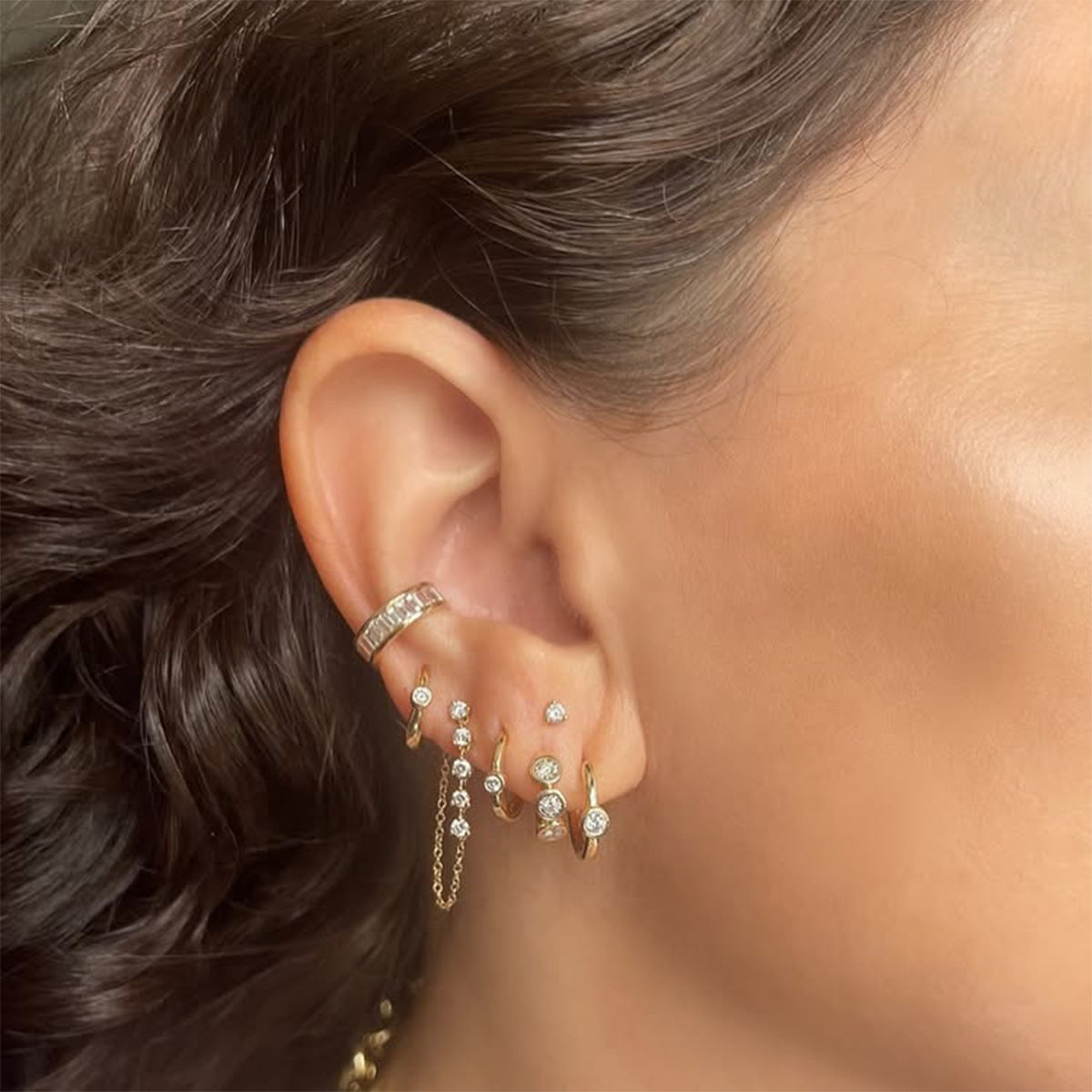 18 Karaats goud vergulde luxueuze clip-on oorbellen met zirkonia's
