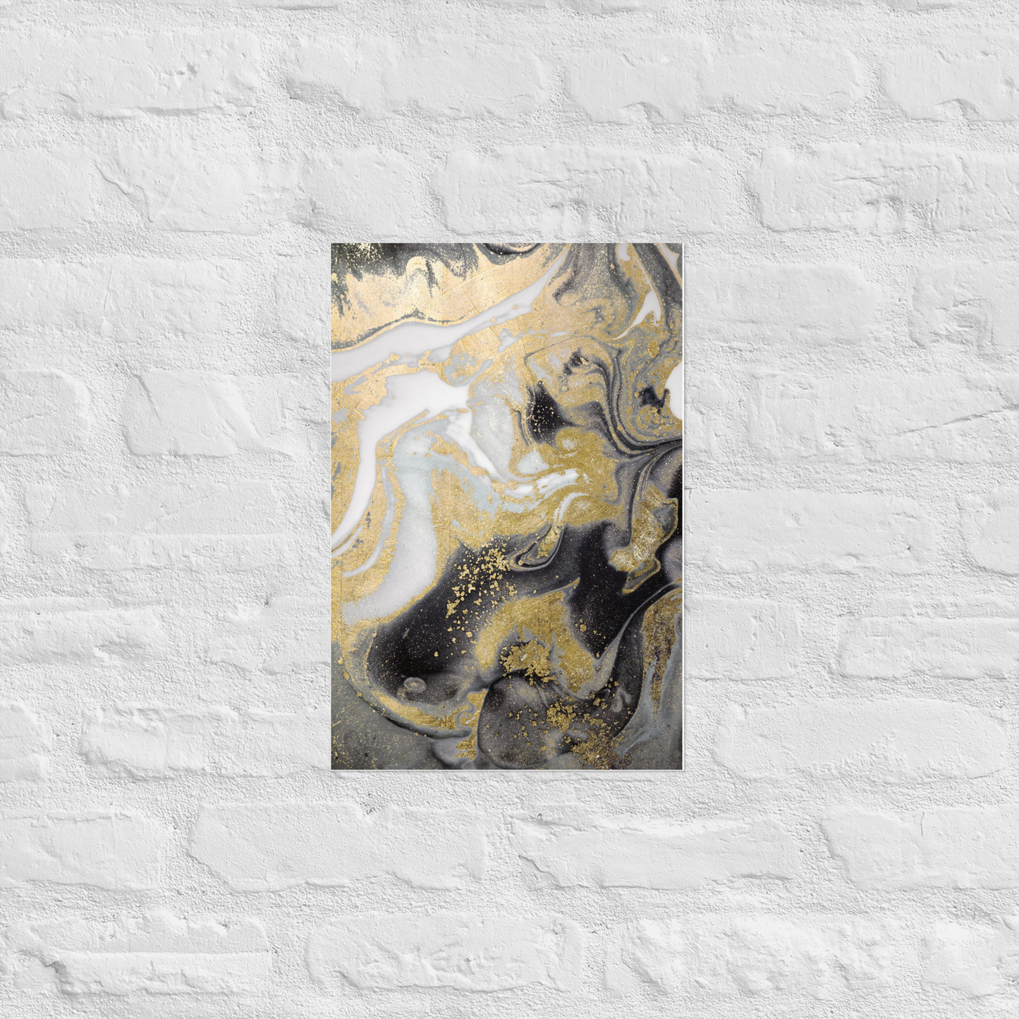 Acrylglas Kunstwerk met Bladgoud – Retro Linus-Maximilian Stijl | Handgemaakt Statement Piece