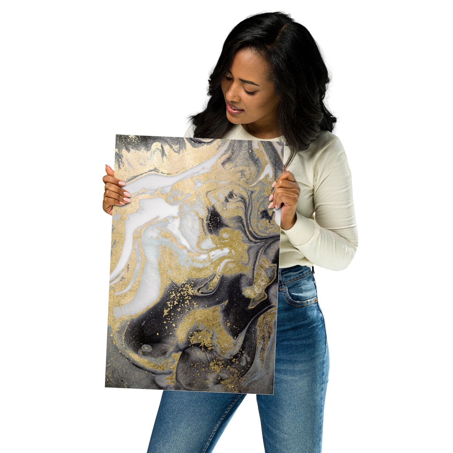 Acrylglas Kunstwerk met Bladgoud – Retro Linus-Maximilian Stijl | Handgemaakt Statement Piece