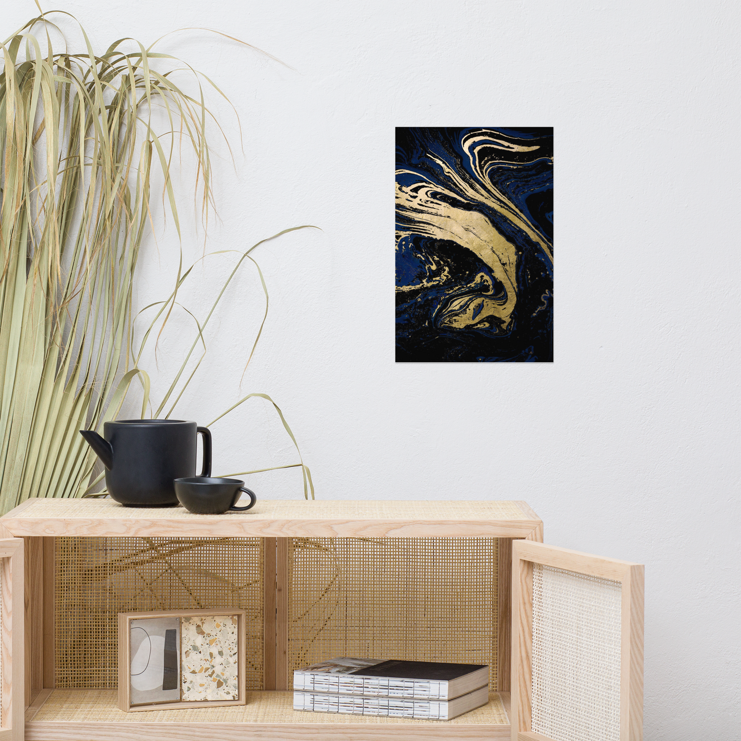 Acrylglas Kunstwerk met Bladgoud - Abstracte Wanddecoratie in Zwart-Goud – Design ‘Norbert