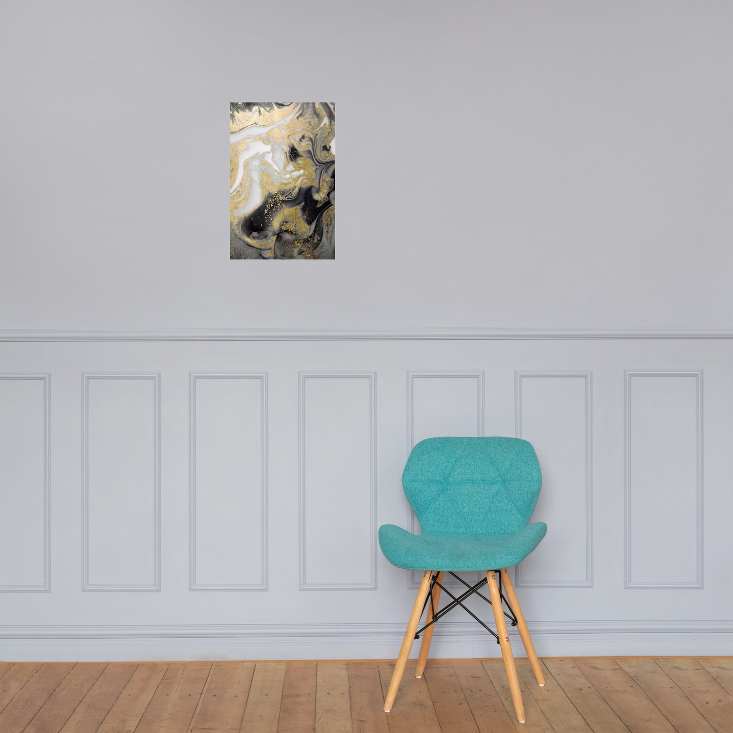 Acrylglas Kunstwerk met Bladgoud – Retro Linus-Maximilian Stijl | Handgemaakt Statement Piece