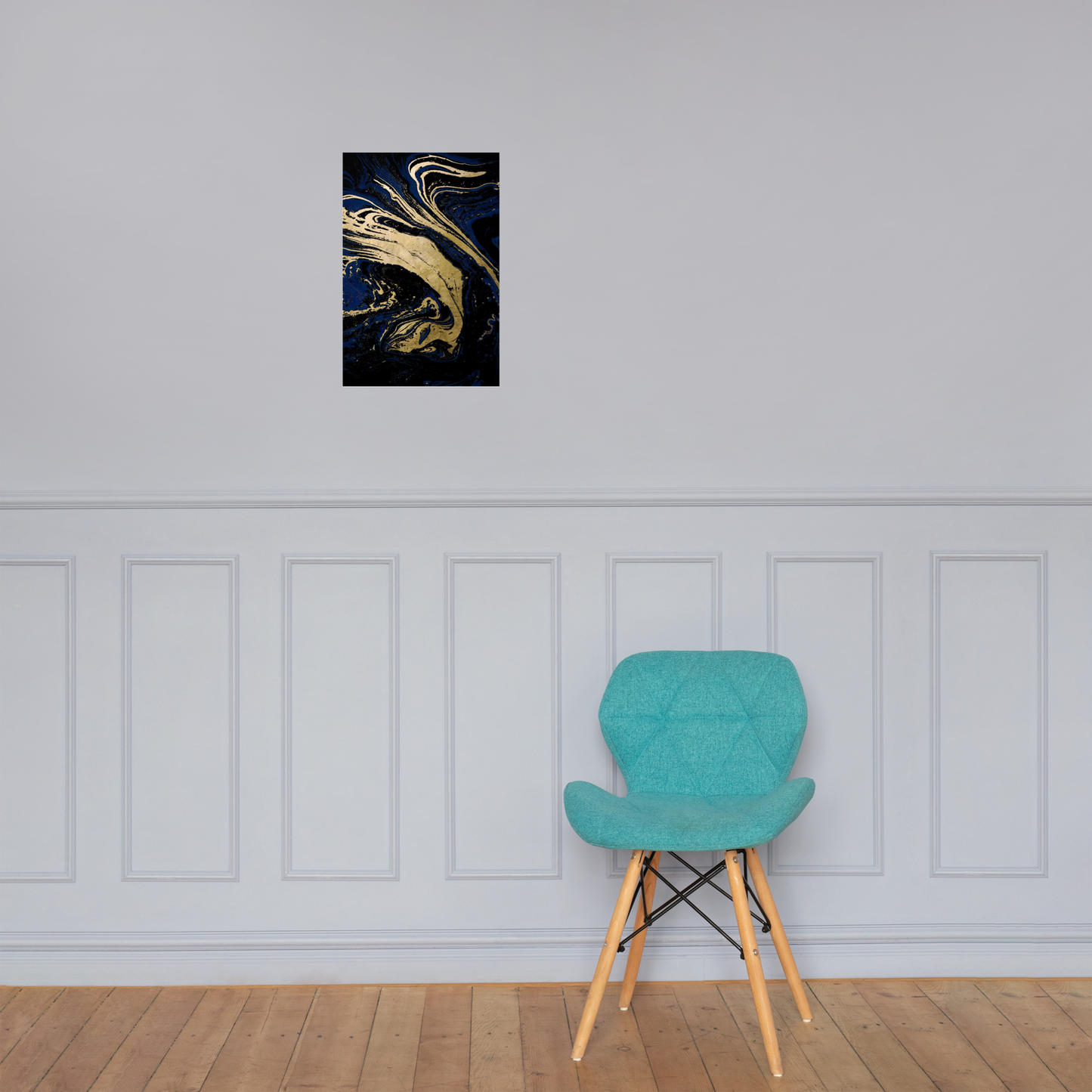 Acrylglas Kunstwerk met Bladgoud - Abstracte Wanddecoratie in Zwart-Goud – Design ‘Norbert