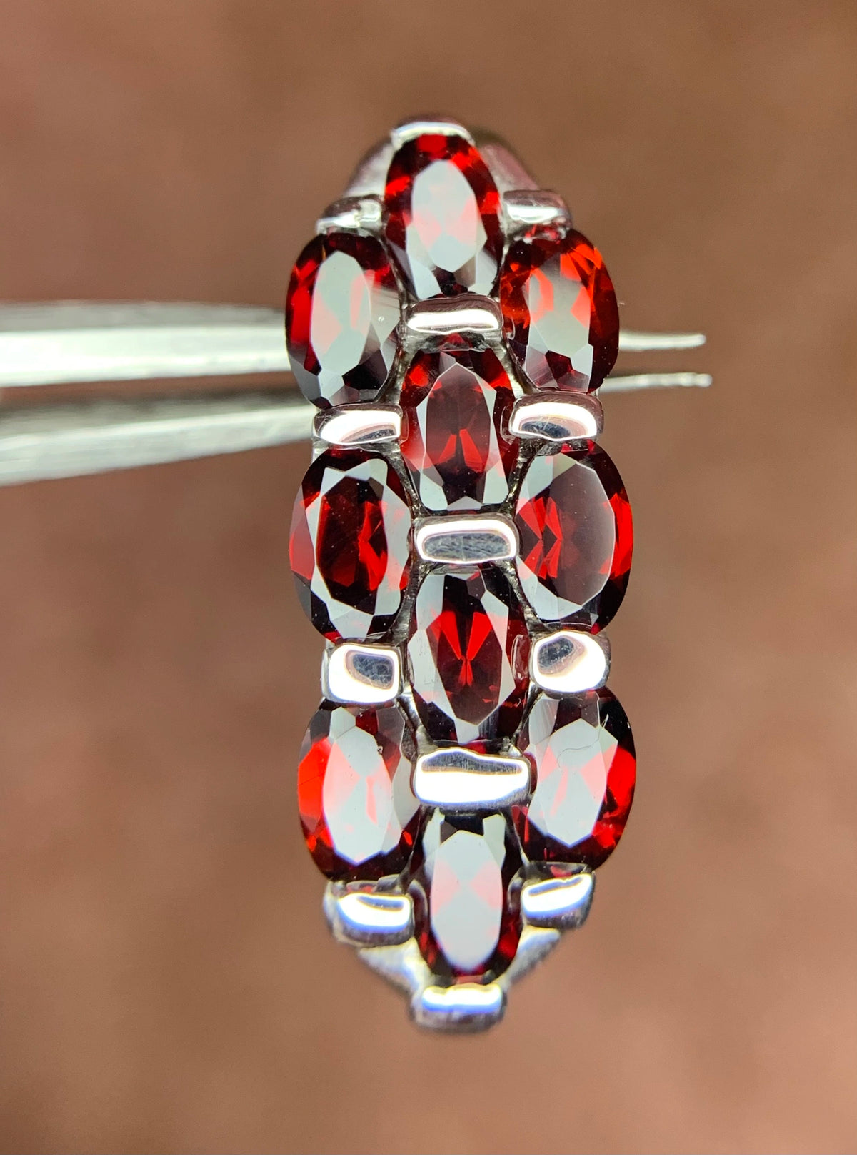 Natuurlijke Rhodoliet Granaat Hanger – 925 Sterling Zilver – Rhodium Plated