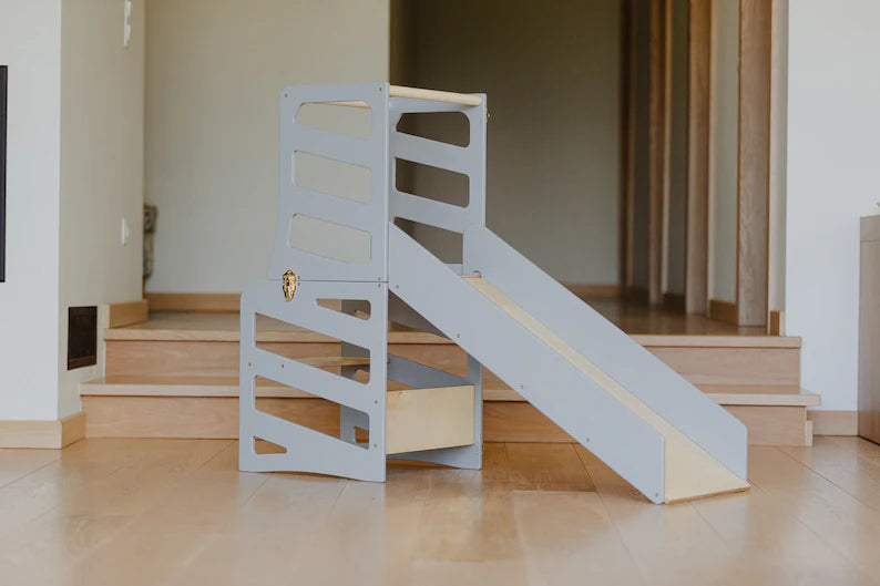 3 in 1 toren, bureau & glijbaan voor kinderen