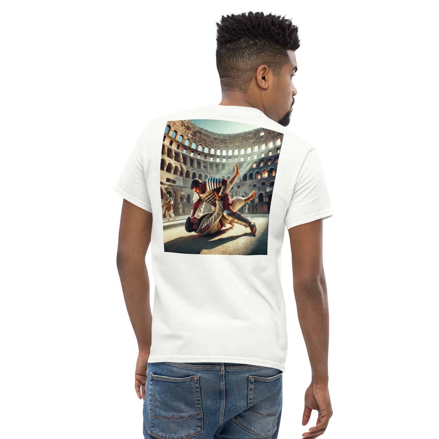 BJJ T-shirt – Brazilian Jiu-Jitsu Colosseum Print – Unisex 100% Katoen – Martial Arts Fan Kleding – Vechtkunst Training Shirt