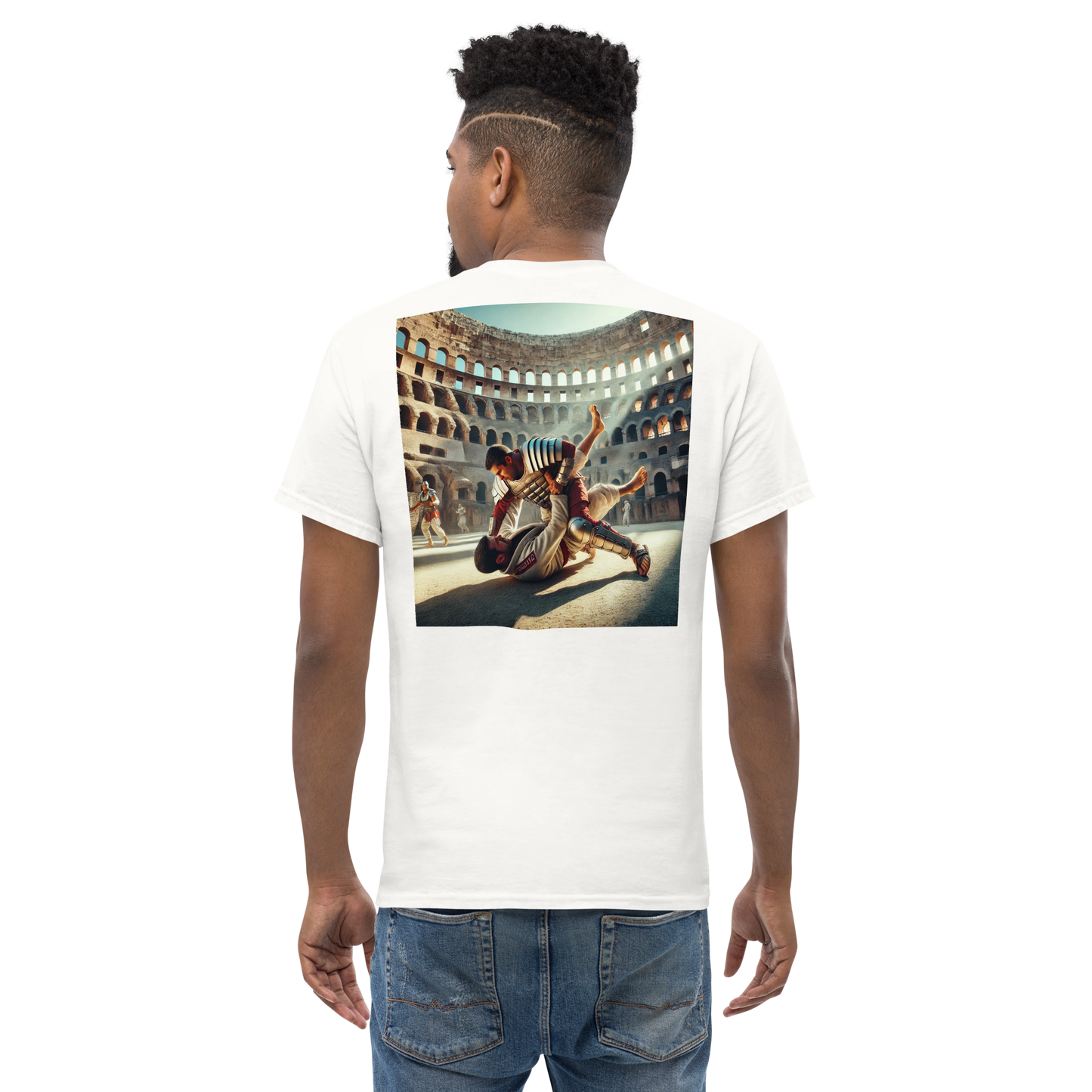 BJJ T-shirt – Brazilian Jiu-Jitsu Colosseum Print – Unisex 100% Katoen – Martial Arts Fan Kleding – Vechtkunst Training Shirt