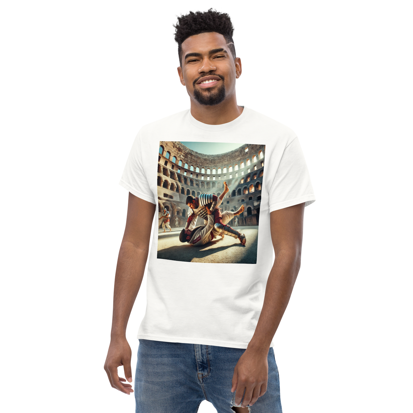 BJJ T-shirt – Brazilian Jiu-Jitsu Colosseum Print – Unisex 100% Katoen – Martial Arts Fan Kleding – Vechtkunst Training Shirt