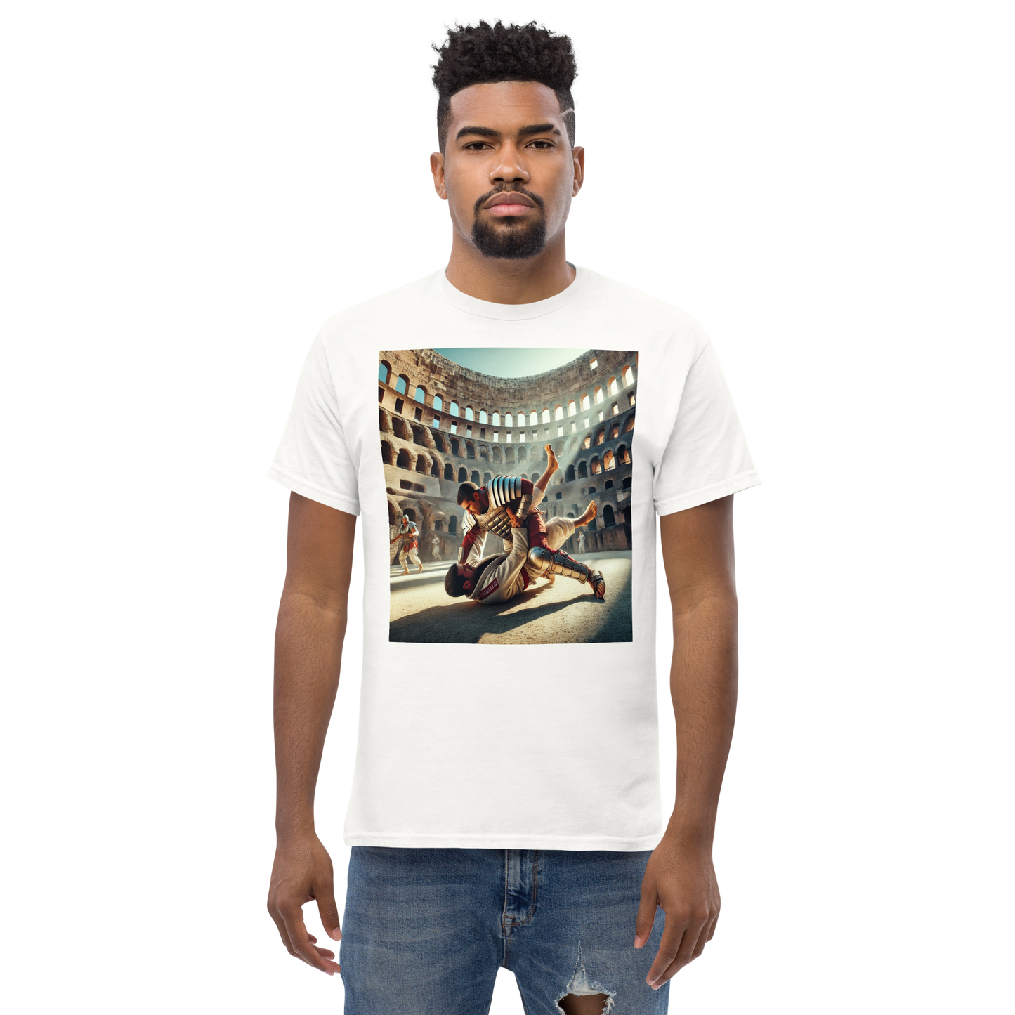 BJJ T-shirt – Brazilian Jiu-Jitsu Colosseum Print – Unisex 100% Katoen – Martial Arts Fan Kleding – Vechtkunst Training Shirt