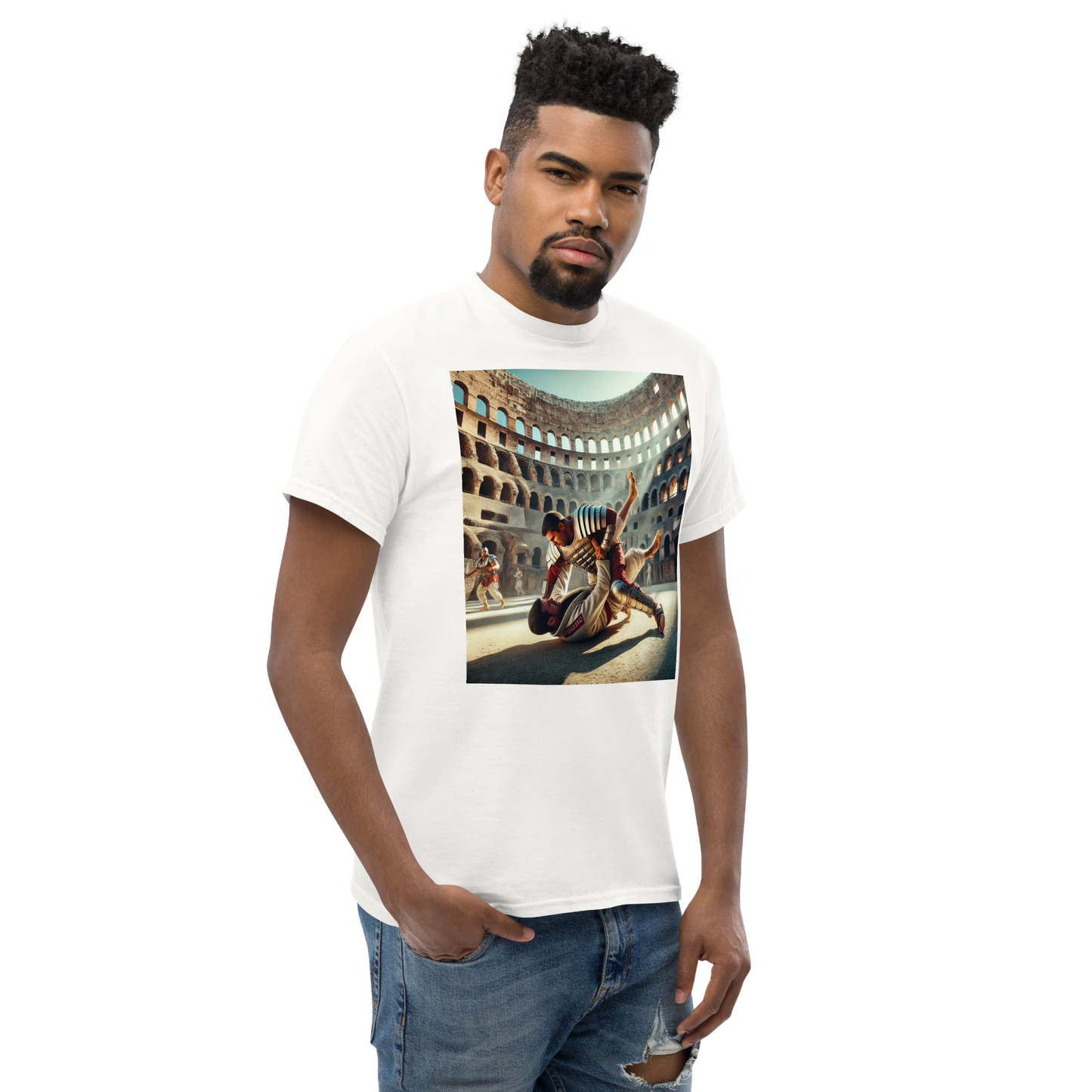 BJJ T-shirt – Brazilian Jiu-Jitsu Colosseum Print – Unisex 100% Katoen – Martial Arts Fan Kleding – Vechtkunst Training Shirt