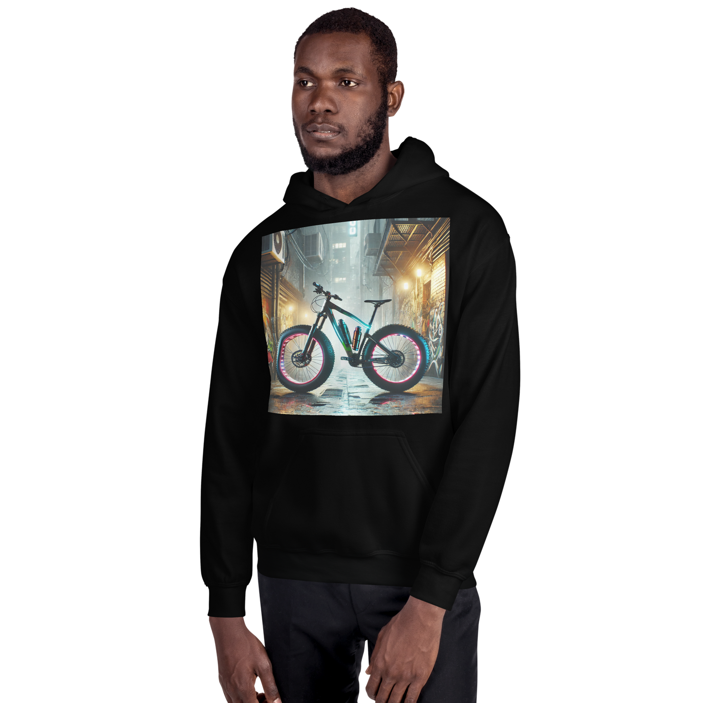 Unisex Hoodie met Stoer Fatbike Ontwerp – Comfortabel en Stijlvol – Perfect voor Fatbike Liefhebbers en Streetwear Fans