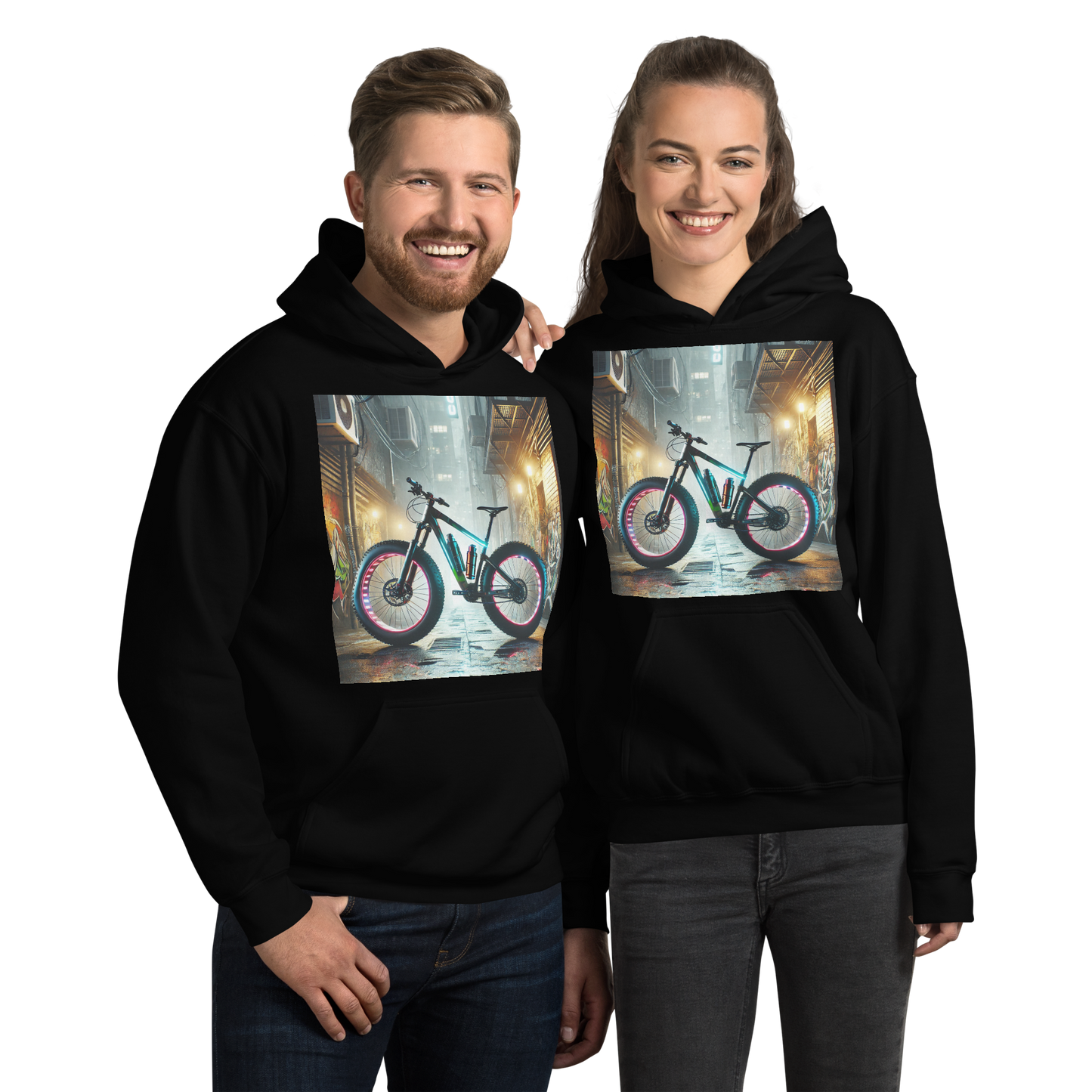 Unisex Hoodie met Stoer Fatbike Ontwerp – Comfortabel en Stijlvol – Perfect voor Fatbike Liefhebbers en Streetwear Fans