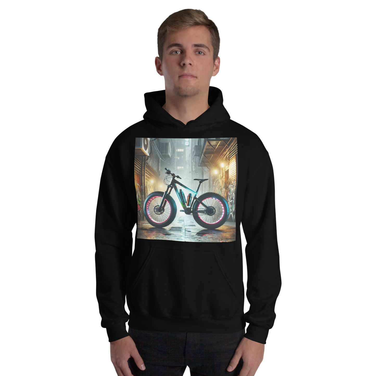 Unisex Hoodie met Stoer Fatbike Ontwerp – Comfortabel en Stijlvol – Perfect voor Fatbike Liefhebbers en Streetwear Fans