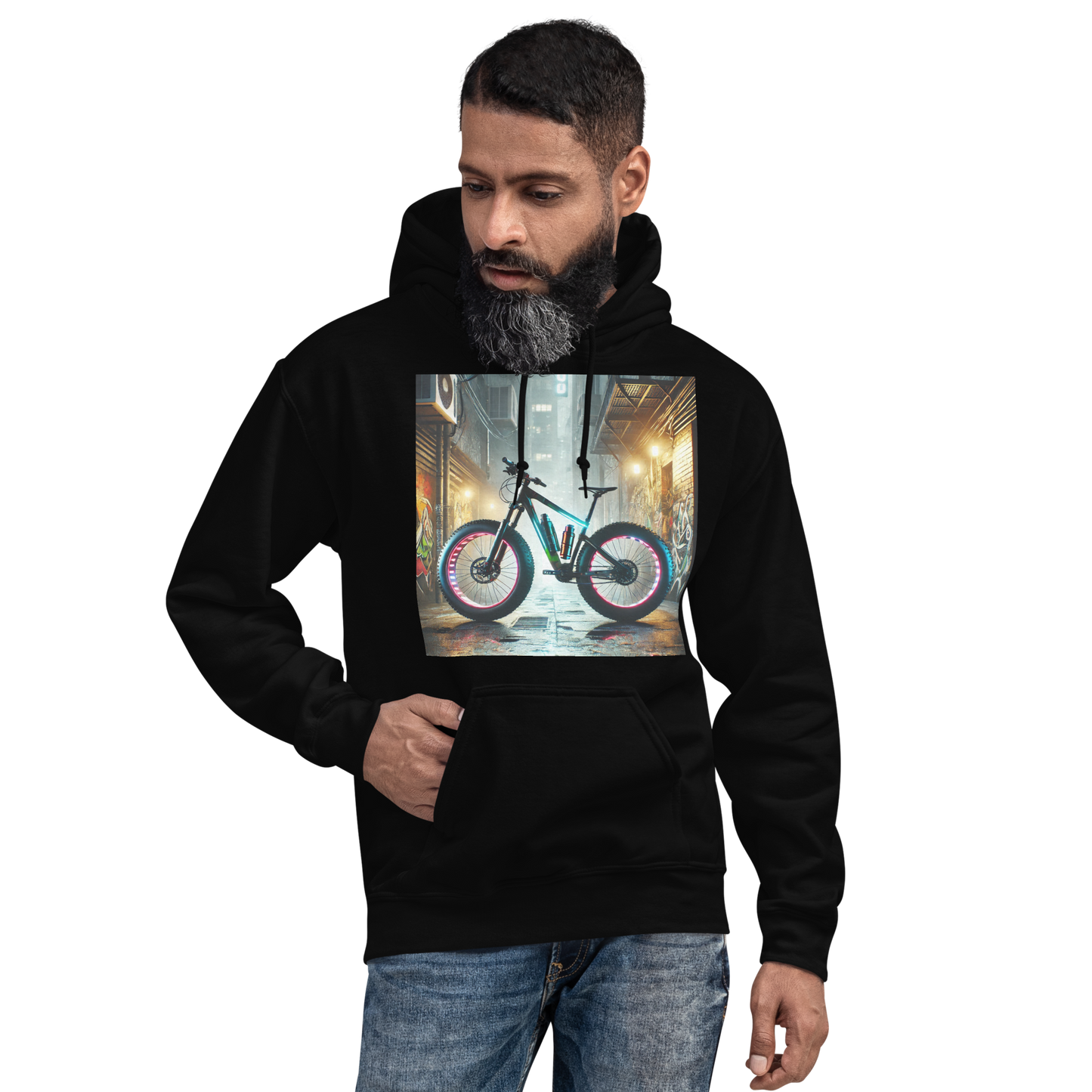Unisex Hoodie met Stoer Fatbike Ontwerp – Comfortabel en Stijlvol – Perfect voor Fatbike Liefhebbers en Streetwear Fans
