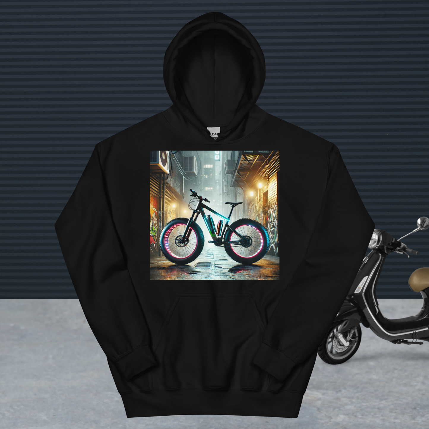 Unisex Hoodie met Stoer Fatbike Ontwerp – Comfortabel en Stijlvol – Perfect voor Fatbike Liefhebbers en Streetwear Fans