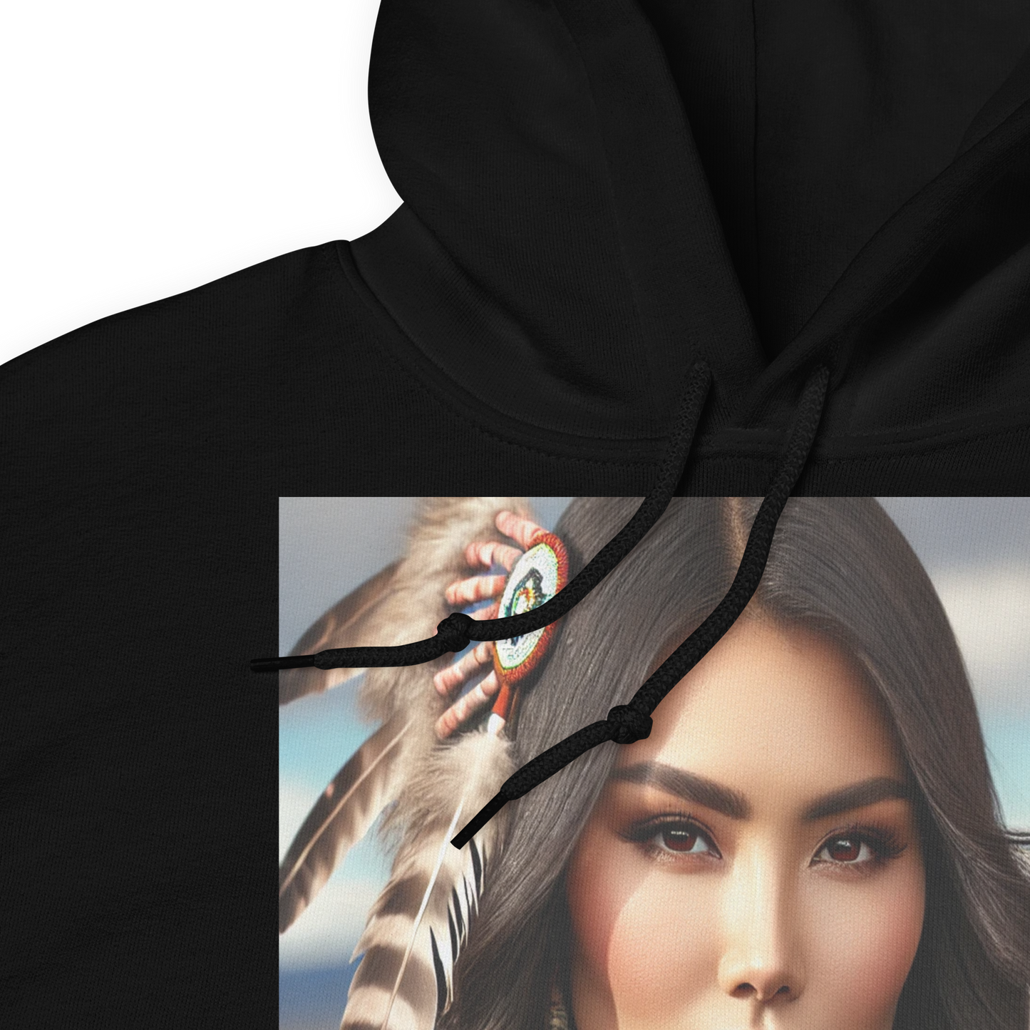 Indiaanse Krijgersvrouw Hoodie - Uniseks Comfortabele Hoodie met Indianen Print - Stijlvol, Warm en Zacht