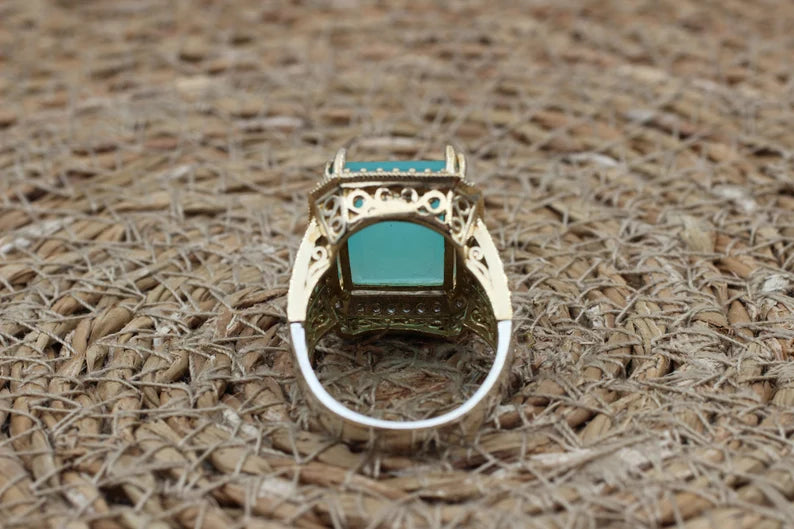 Unieke Handgemaakte Jade Topaas Ring