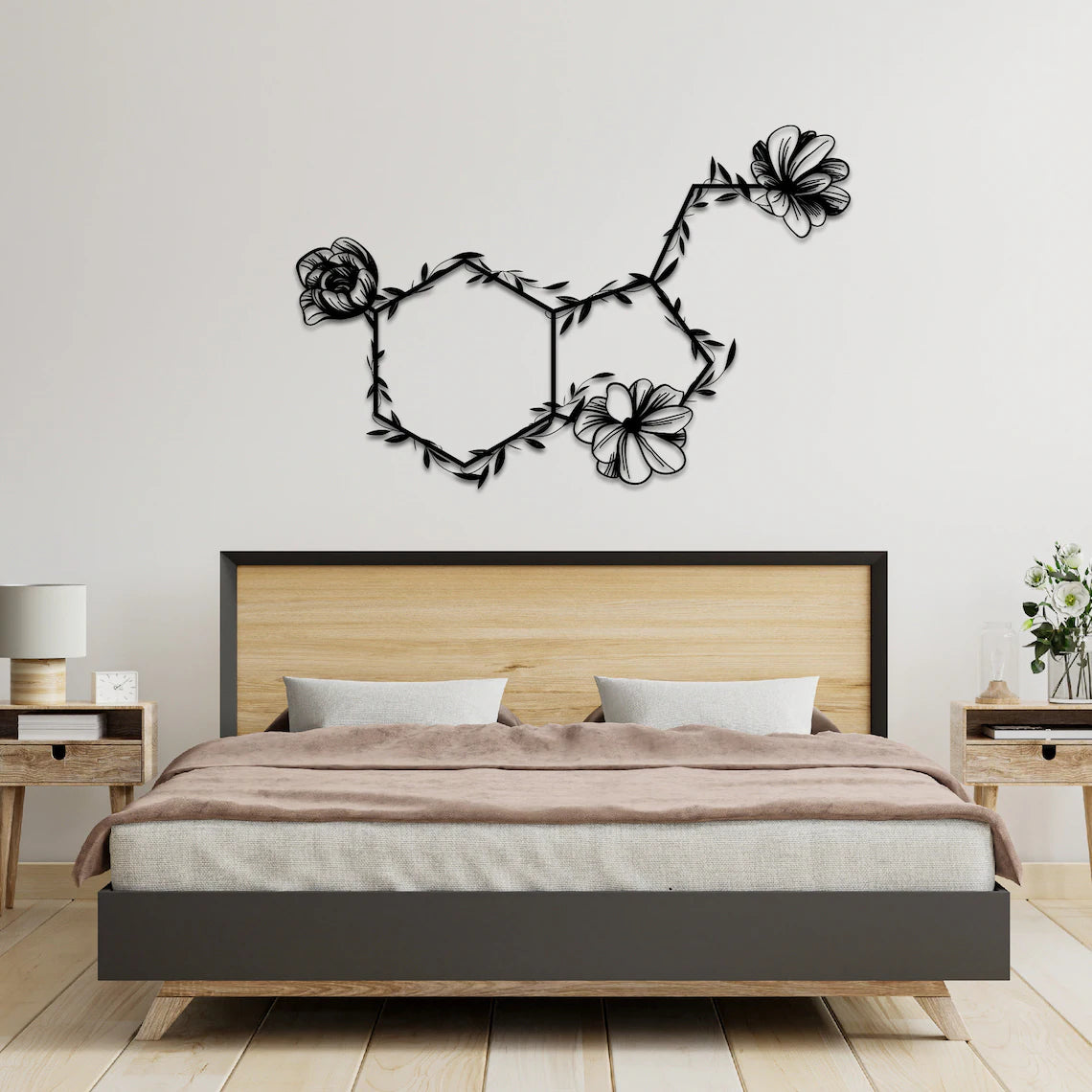Betoverende bloemen wanddecoratie met 3D effect!
