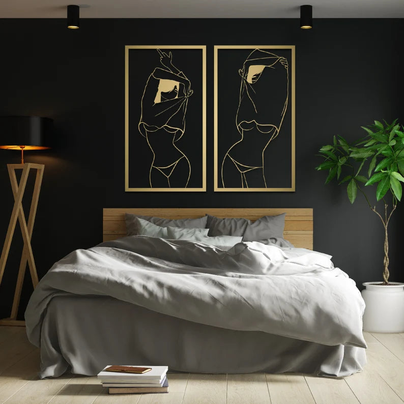 Voeg een vleugje elegantie toe aan je interieur met onze vrouwelijk lichaam wanddecoratie!