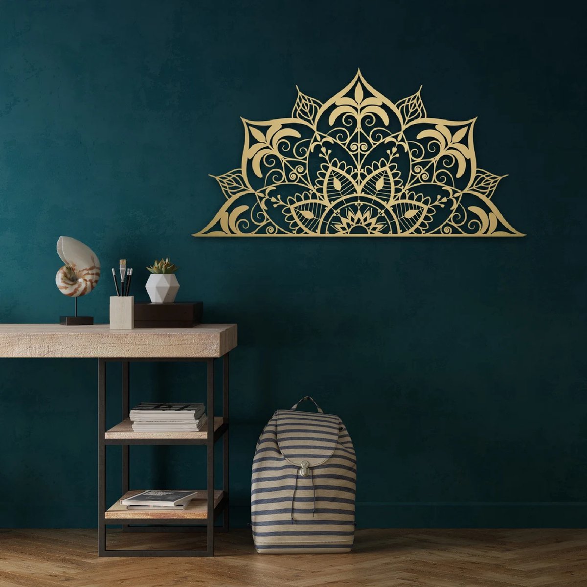 Prachtige handgemaakte Mandala kunstwerk voor aan de muur!