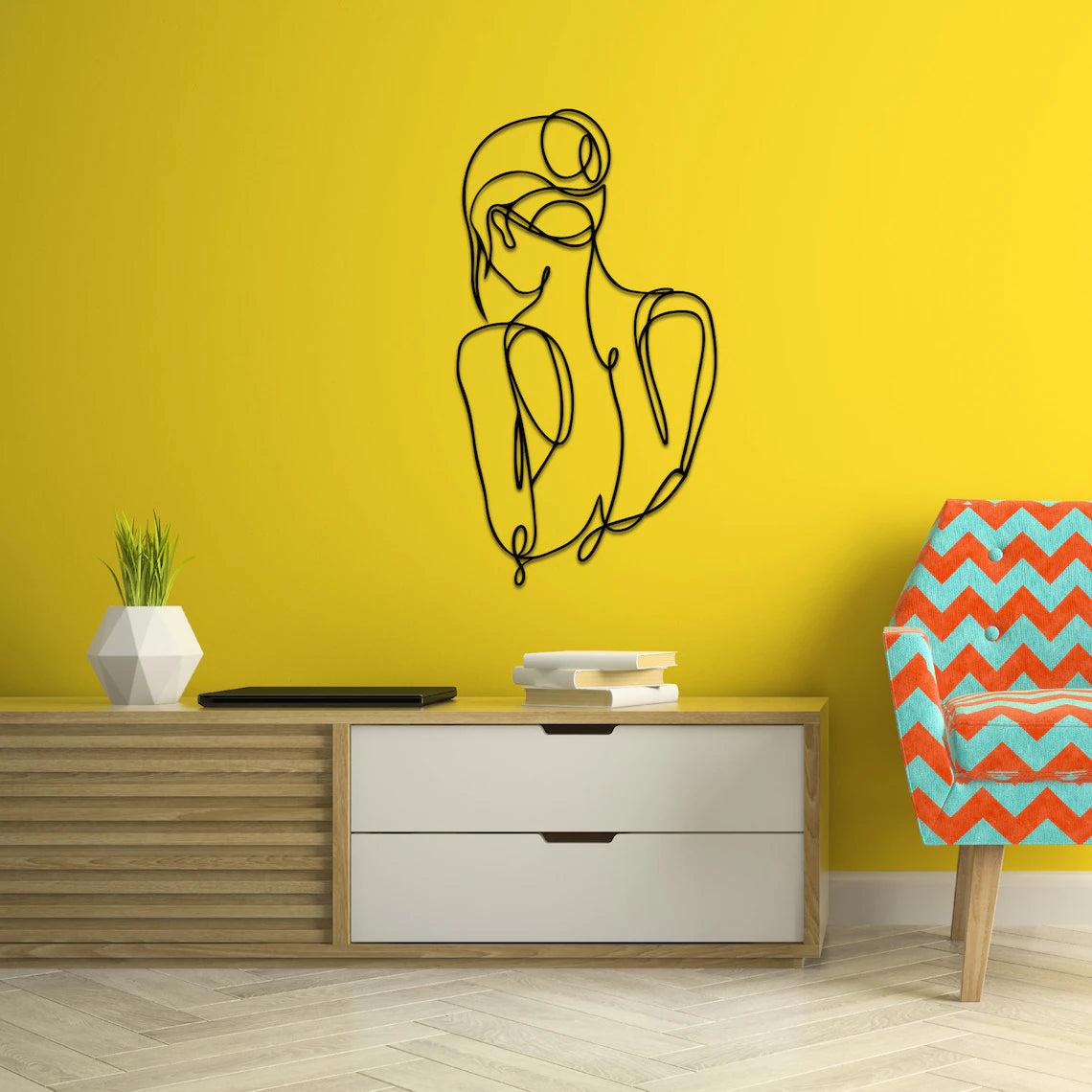 Prachtig vrouwelijk lichaam wanddecoratie met 3D effect!