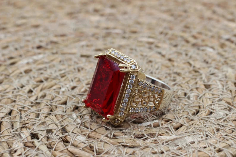 De ultieme schoonheid - Handgemaakte Robijnrode Ring