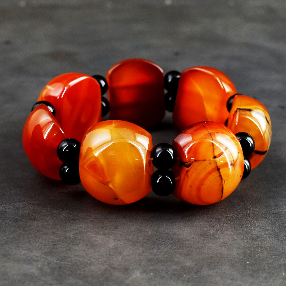 Echte Onyx & Spinel Stretch Armband 592,00 CT