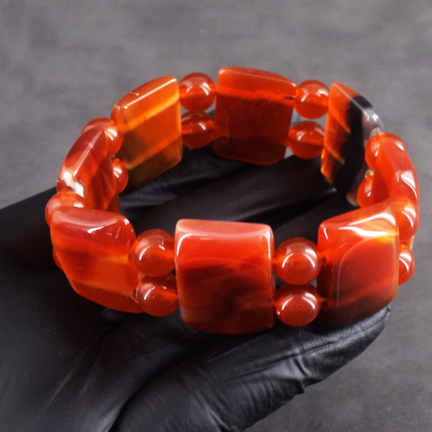 Echte Onyx Stretch Kralenarmband 53,00 CT