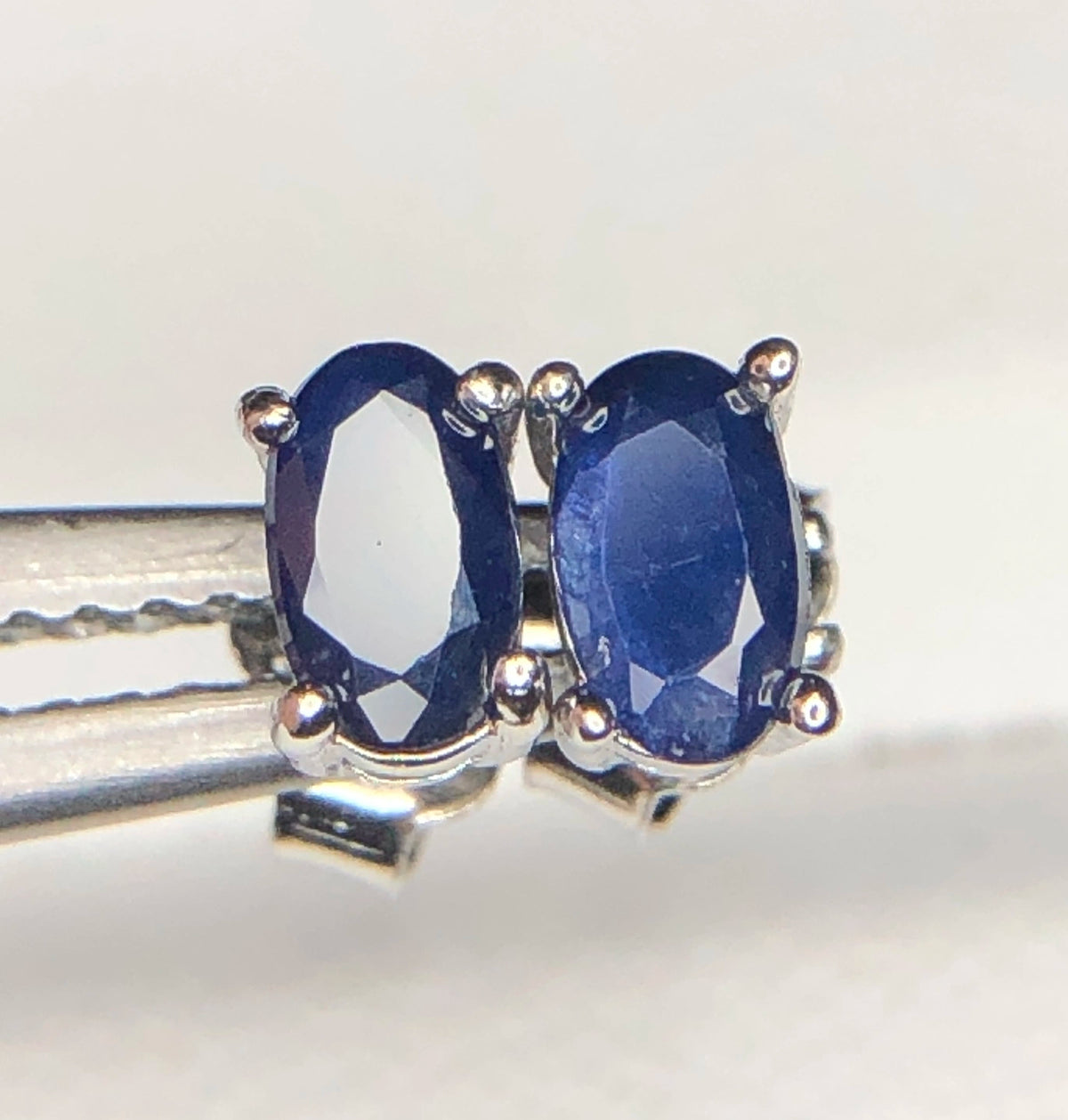 Natuurlijke Royal Blue Saffier Oorstekers 3,85 ct – 925 Sterling Zilver Rhodium Plated