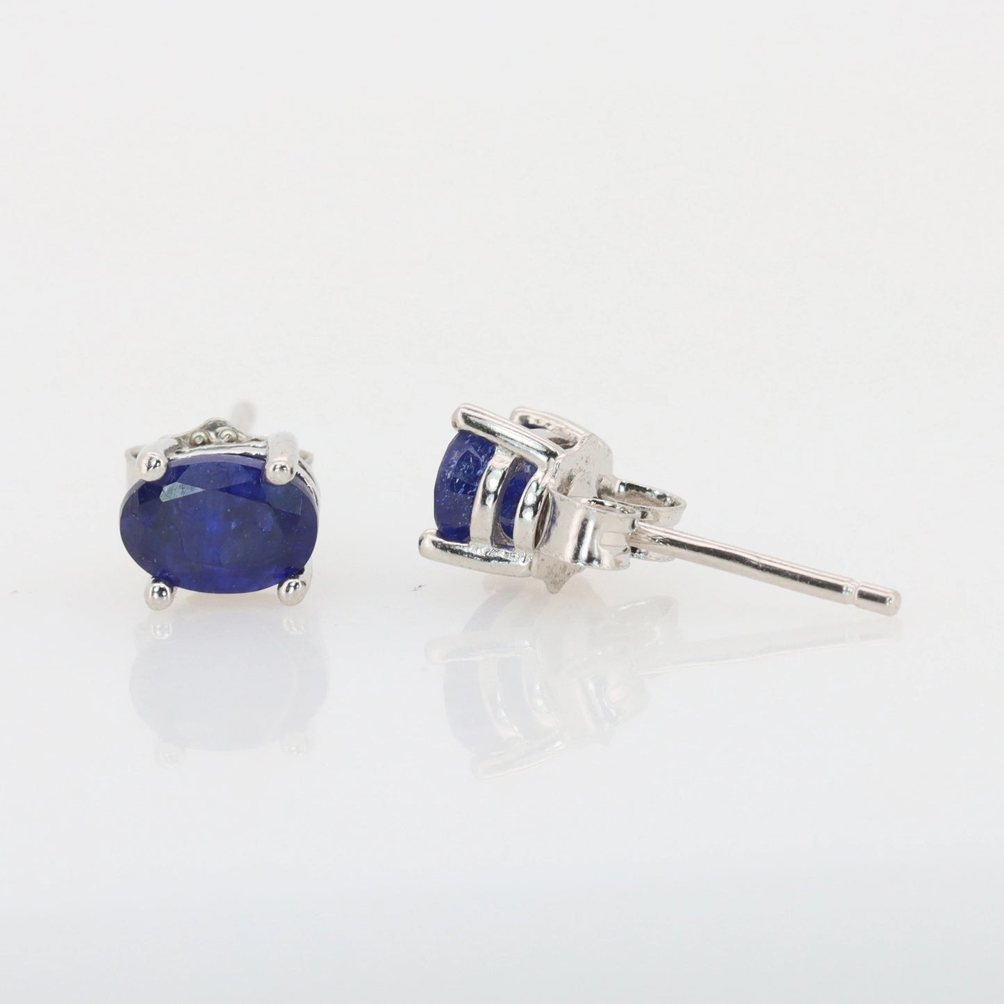 Gecertificeerde oorbellen met saffier – 925 sterling zilver