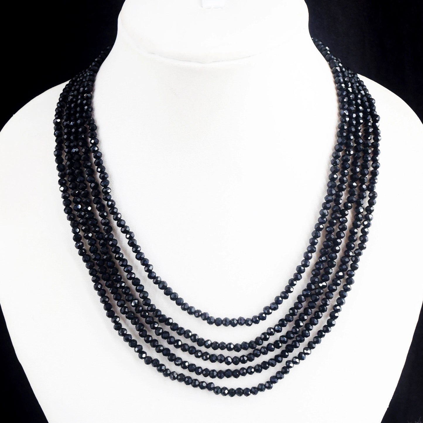 Echte 5-Rijige Spinel Kralenketting met Gefacetteerde Stenen 209,00 CT – 10-H278