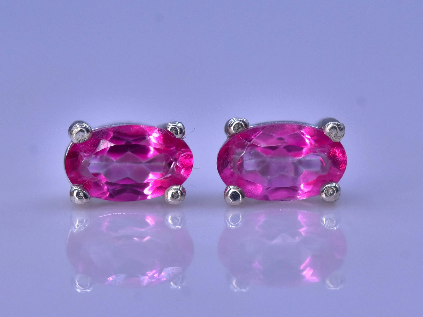 Oorbellen met topaas – 3.80 ct, zachtroze, 925 sterling zilver