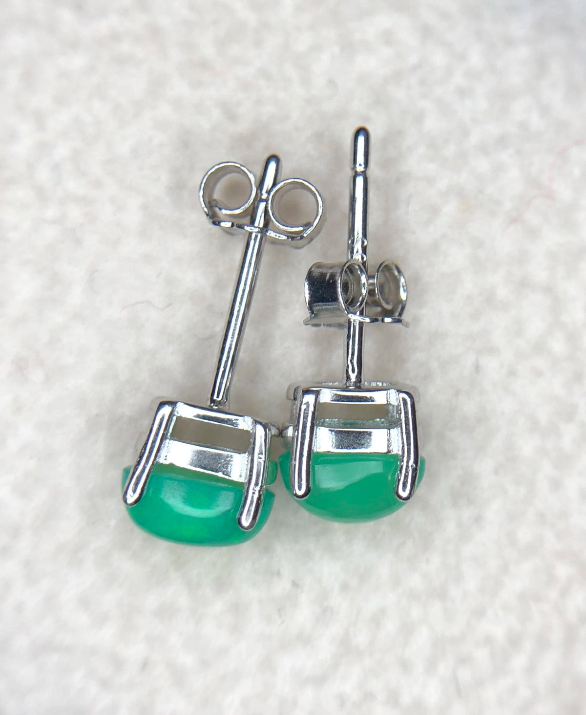 Natuurlijke Groene Opaal Oorbellen 5,00 ct – 925 Sterling Zilver Rhodium Plated