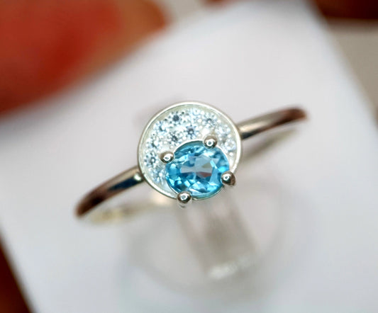 Natuurlijke topaasring – 10.85 ct, 925 sterling zilver
