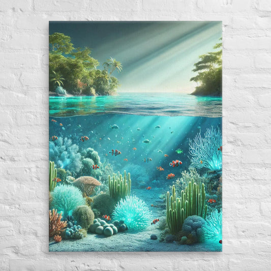 Mystieke Diepten - Betoverende Onderwater Canvas Wanddecoratie