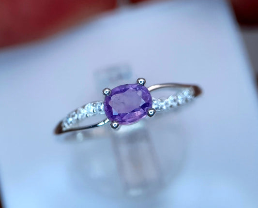 Zeldzame natuurlijke spinelring van 6,55 ct in 925 sterling zilver